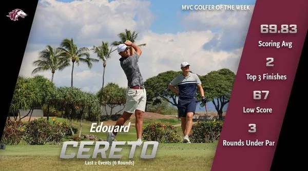 Cereto named MVC Golfer of the Week for second week in a row