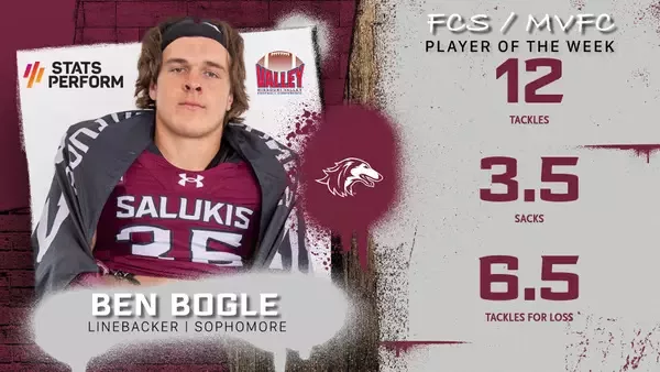 SIU linebacker Ben Bogle named FCS & MVFC Defensive Player of the Week