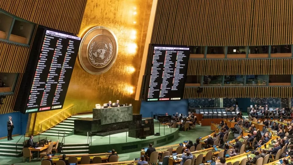 11th Emergency Special Session of the General Assembly 2nd day at UN Headquarters in New York on February 23^ 2023