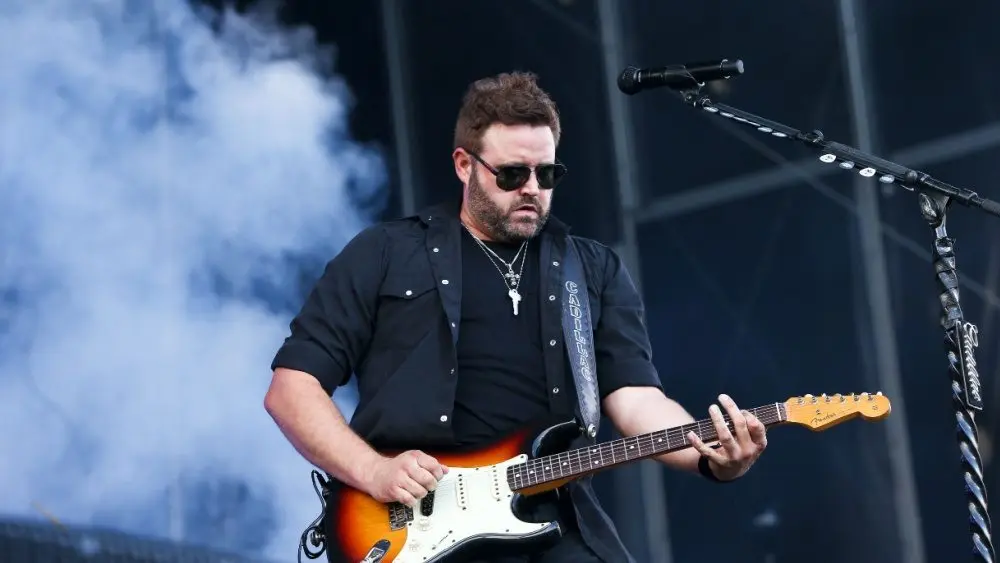 Randy Houser performs during Luke Bryan's 'Kick The Dust Up' Tour at Vanderbilt Stadium on July 11^ 2015 in Nashville^ Tennessee.