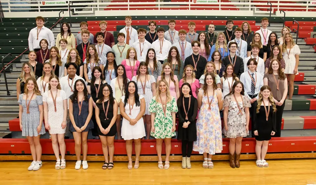 La Salle-Peru Township High School inducted 63 members of the class of 2026 into the L-P Honor Society this week.To be eligible for honor recognition, students must have a grade-point average of 3.5 or better, participate in at least two L-P sports and/or activities in both their junior and senior years, and demonstrate the qualities of scholarship, service to school and community, leadership, and character.The following students were inducted into the L-P Honor Society this year:Britney Blair, Ryia Boaz, Alyssa Bokus, Braylin Bond, Claire Boudreau, Lyla Brady, Gabriella Bulak, Victoria Campbell, Clarissa Casas, Sophia Chiu, Drew Depenbrock, Reece Doerr, Marisa Eggersdorfer, Marly Escatel, Morgan Ficek, Kelsey Frederick, Joseph Gallicchio, KJ Gallik, Dagny Greer, Nicholas Hachenberger, Sophia Hammerich, Jameson Hill, Mazalyn Jackson, Emma Jereb, Madelaine Johns, Collin Kalsto, Garrett Keith, Isabella Kennett, Saida Khouaja, Conner Kolowski, Agustin Konieczki, Keya Kowalski, McKenzie Krzyaniak, Christian Limberg, Aniya Lumpkins, Leo Maier, Alec Mandujano, Griffin May, Ever McCormick, Reason McCormick, Mackenzie McCoy, Molly Mudge, Benjamin Nicholson, Nolan O’Brien, Joseph Patyk, Karmen Piano, Lanie Ploch, Gracie Politsch, Meredith Politsch, Sophia Pyszka, Johnathan Ricci, Anna Riva, Miley Sadnick, Lilliana Salcido, Quinn Sherman, Tyler Spelich, Lydia Steinbach, Vicky Tejada, Radia Thompson, Clara Vaske, Taylor Vescogni, Bolander Weitl, and Dane Wicinski.