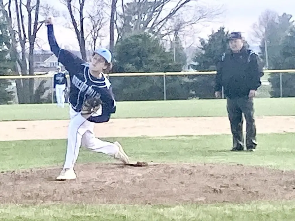One couldn’t blame the St. Bede Bruins for feeling a bit cold for Monday’s game at Bureau Valley with the thermometer hitting a high of 47 at game time.They just returned home from a week playing in 80-degree weather on a spring trip to Tennessee.Their bats warmed up late, however, with Gus Burr stroking a two-run single and Maks Baker adding a two-run double in the top of the seventh to finish off a 6-1 St. Bede victory.“It was beautiful down there,” St. Bede junior Alec Tomsha said. “Come back here and it’s freezing. Bats are cold.”It was Tomsha who got the Bruins’ seventh inning rally started when he was hit by pitch with one out before Geno Dinges walked. Burr followed with a two-out single to right to score both runners before Baker doubled to center to tack on two more runs.“We were guilty down south (in Tennessee) of not tacking on runs in a game we needed, so that was the focus today and we did it. That’s a start in the right direction,” St. Bede coach Bill Booker. “Now we want to get back to 80-degree weather and playing baseball.”Burr had been nursing a sore hamstring and was back in the lineup for the first time in a week.“It was huge to have him back,” Tomsha said.BV coach Ryan Schisler liked how his team competed for a large part of the night.“We were one pitch away from a 2-1 game going into the (bottom of) seventh and I like our chances,” Schisler said. “Their guy came through, a nice two-strike hit. That’s another function of a team that’s disciplined and ready to go and played a lot of ball. We hung with them. For having a week off, I wasn’t completely disappointed in what our guys put out there. It just wasn’t quite enough.”Schisler, who is in ninth season at BV, always enjoys matching wits with the veteran Booker.“He’s as good as it gets,” he said. “Always good to see him over here. I was hoping to get him once before he retires. I don’t know, we’ll have to see next year, I guess.”Tomsha’s two-run single with the bases loaded gave the Bruins a 2-1 lead in the top of the second.“I was looking in the right gap. I saw there was a gap out there,” he said.St. Bede starter Ranbir Saini allowed just one hit and three walks with an unearned run while fanning 10 for the win. Tomsha pitched a scoreless inning in relief.“I thought he was better at the end than he was at the beginning,” Booker said. “It was a tough day to hit. It was cold and it got dark early. We battled. It was a good ballgame.”Schisler said he had a tight leash on his pitchers with conference games at the end of the week, pulling Storm ace Logan Philhower after Tomsha’s hit with two outs in the second. He took the loss, allowing two hits and three walks with one strikeout.Blake Foster (3⅓ IP, 0 H, 4 Ks), Drake Taylor (1⅔ IP, 2 H, 4 ER) and Dylan Howlett (⅓ IP, O H, O R) all pitched in relief.“To our other guys credit, they came in and threw strikes,” Schisler said. “(Blake) Foster came in and threw really well. Drake (Taylor) almost worked himself out of trouble there. “For us not playing in a week because of the weather, it’s good to get out there and try to get better as a team.”Baker went 2 for 3 with a double and two RBIs for the Bruins.Reid Maynard and Aiden Litherland had the only hits for the Storm.The Bruins (5-5) will gear up for their rivalry game with Hall at 4:30 p.m. Wednesday at Schweickert Stadium in Peru.“That’s a huge game. We’ve all been waiting for it all year,” Tomsha said.“It’s always fun playing Hall,” Booker said.