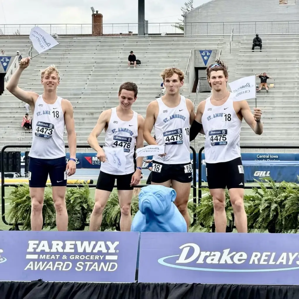 Bureau Valley graduate Elijah House is going national.House ran on the St. Ambrose’ 4x800 relay, which qualified for nationals with a time of 7:34.20 hitting the Nationals A standard and breaking the school record. His relay mates are Tyler Moody, Chris Miserendino and Dylan Grandon.House, the 2023 BCR Male Track & Field Athlete of the Year, also turned in a PR of 1:52.46 to win the 800 meters at the Augie Alternative on Friday.Another Bureau Valley alum, Lynzie “Lou” Cady, ran on St. Ambrose’s women’s 4x400 which set a school record of 48.11, placing third at the Drake Relays.Two Princeton High School products have had a record-breaking track season for Sauk Valley College.Kiana Brokaw set the school 10K record with a time of 44:20.3 at the Dick Young Classic at Grinnell College. She previously broke the Sauk 5K record at the Augustana College Viking Olympics with a time of 21:47.42.Lexi Bohms of has set three outdoor records so far this season. She broke the 800-meter record with a time of 2:29.27 at the Viking Olympics. She also just broke the 1,500 record with a time of 5:05.04 and the 3,000 record at 11:23.33 at the Olivet Nazarene Outdoor Open. The Skyhawks duo teamed up for another school record on Sauk’s Distance Medley Relay that made it to the NJCAA Indoor Track and Field Nationals and clocked a 13:50.33 at the National meet. “They both have left a lasting mark on the college in both track and cross country,” Sauk coach Nick Hartz said. “They deserve all the credit for all the hard work they have put in. I will always be proud of their efforts and their growth as athletes.”St. Bede alums Ella Hermes and Bella Pinter and the Illinois Wesleyan softball team secured a share of CCIW regular-season championship and hosting rights for the league tournament with a pair of 8-0 run-rule victories over Carroll University on Saturday.Pinter had a RBI, stolen base and scored a run in the first game. Hermes, a two-time BCR Player of the Year, made a pinch-hit appearance. Both are sophomores.On the season, Pinter has appeared in 21 games for the Titans (23-11, 13-1), including 17 starts, with seven RBIs. Hermes has appeared in 15 games with eight starts and has pitched in two games with a 3.50 ERA.The former Bruins played key roles on St. Bede’s 2023 state champion team. One of their St. Bede teammates, Reagan Stoudt, is a sophomore pitcher at the University of Texas-San Antonio. She has made 24 appearances in the circle for the Roadrunners, including 11 starts with one complete game. She stands 5-9 with one save.