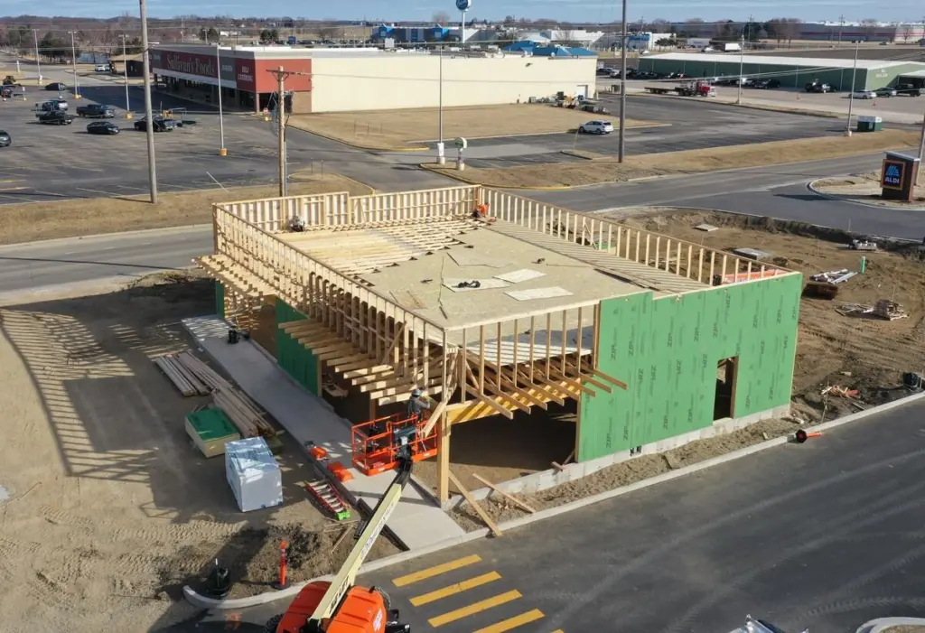 Crews are building the exterior for a new Jersey Mike's Subs location on Thursday, Feb. 12, 2026 in Princeton. The business is located at the corner of Illinois Route 26 and Backbone Road. The restaurant is expected to open in late spring.