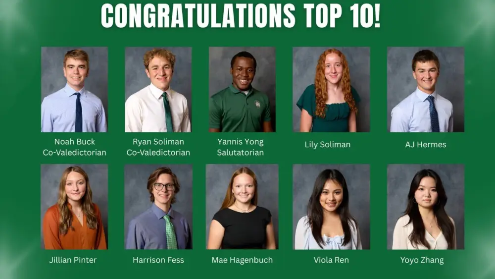 St. Bede Academy announced Thursday the top 10 students of the Class of 2026.