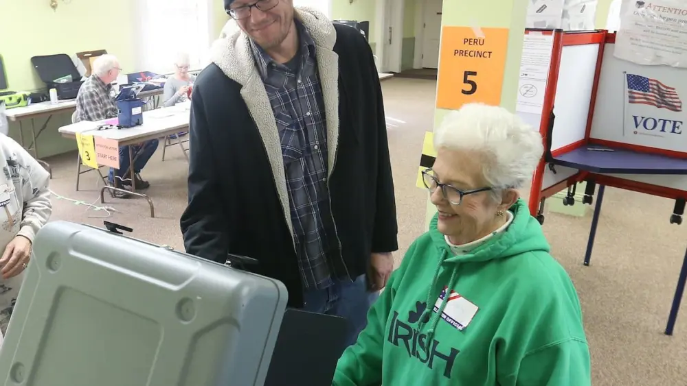 Voters headed to the polls during the primary election on Tuesday, March 17, 2026 in the Illinois Valley.
