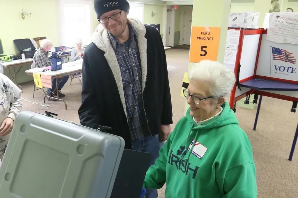 Voters headed to the polls during the primary election on Tuesday, March 17, 2026 in the Illinois Valley.