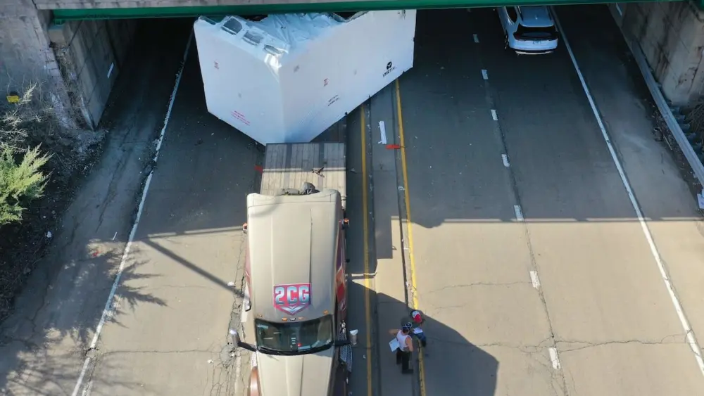 An accident involving a tractor-trailer has shut down all lanes on Route 251 at the U.S. 6 overpass in Peru.