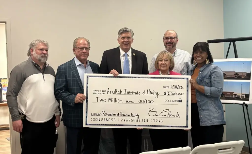 Arukah Institute received a $2 million federal funding award on Tuesday to support major renovations at its Princeton facility, with Congressman Darin LaHood on hand to present the check after getting the funding through legislation.