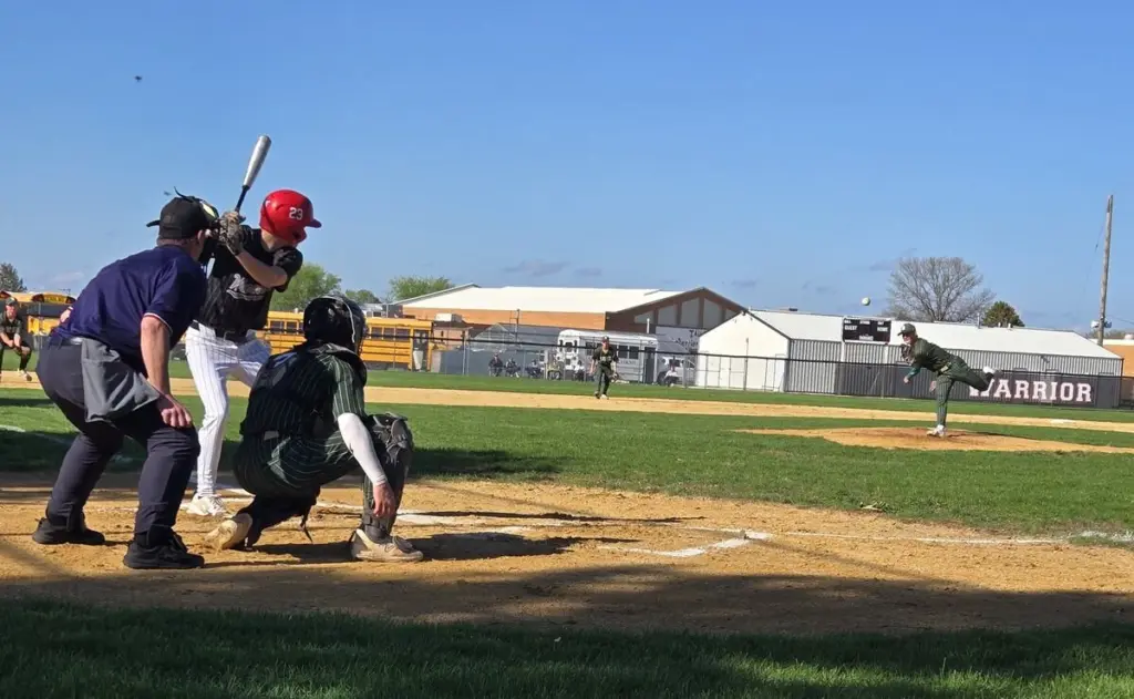 The St. Bede baseball team, led by Gus Burr's three hits and four RBIs and Carson Riva's three hits and five RBIs, rolled to a 18-3 Tri-County Conference victory in four innings over host Woodland/Flanagan-Cornell on Thursday afternoon.