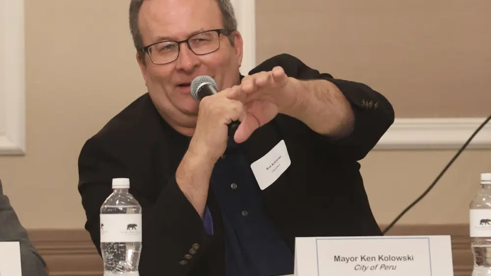 At the 2026 State of the Cities conference, Peru Mayor Ken Kolowski sprang the surprise announcement of the group effort that is providing $12,000 to fund the needed repairs on the skate park.