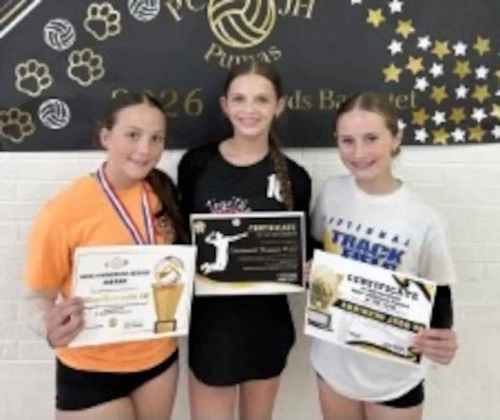 Putnam County Junior High Volleyball Award winners for the 7th and 8th grade teams are announced