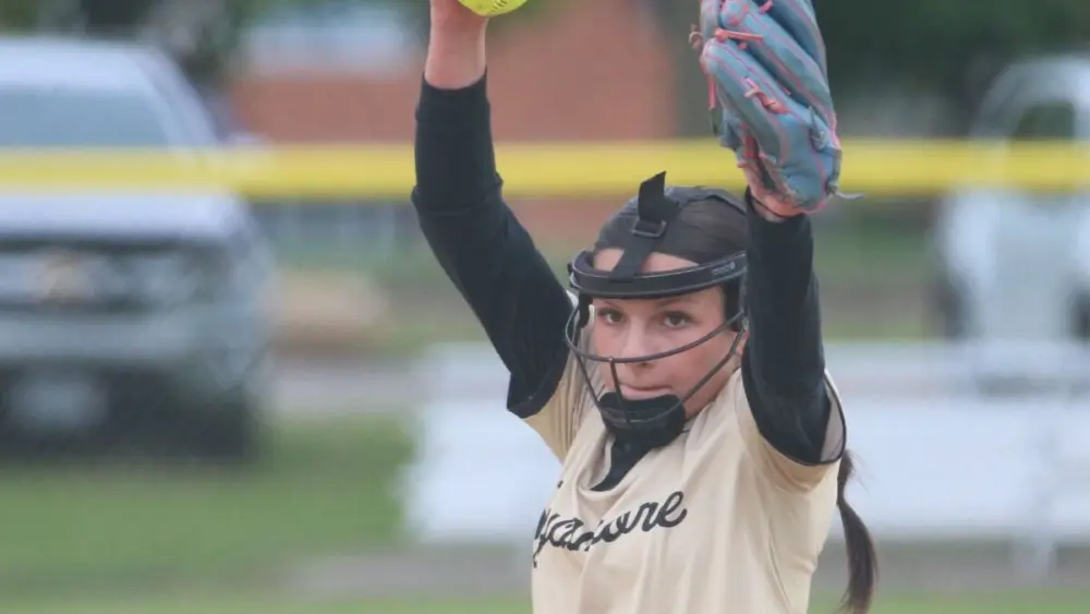 Sycamore senior pitcher Bella Jacobs, despite a blister on the thumb of her pitching hand, fired a four-hit shutout with 11 strikeouts against Ottawa at Peck Park on Tuesday to help the Spartans clinch the outright Interstate 8 Conference championship.