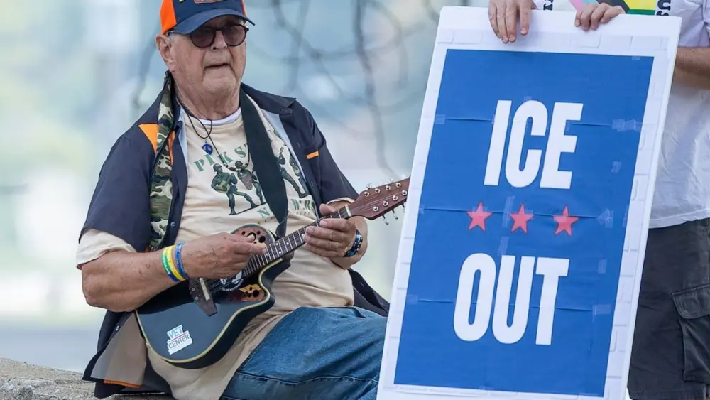 On Sunday July 19, 2026, Illinois Valley residents marched through downtown Ottawa in response to Saturday's far-right demonstration.
The counter-protesters, some carrying anti-ICE signs, called for justice for Johan Sebastián Durán Guerrero, who ICE agents killed in Maine on July 13.