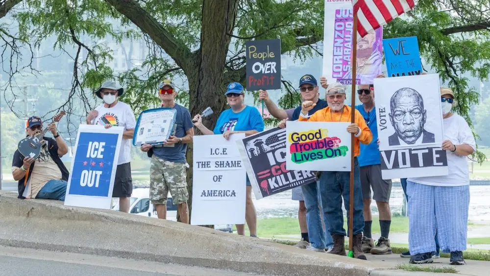 Illinois Valley residents marched Sunday afternoon through downtown Ottawa to protest a far-right demonstration held the previous day.