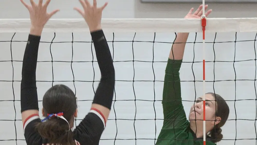 The St. Bede volleyball team - led by five kills each from Hannah Heiberger, Kijah Lucas and Finley Rue - defeated Woodland 25-21, 25-18 on Thursday night in a Tri-County Conference match.