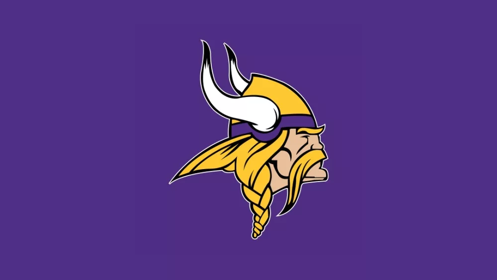 Vector logo of the Minnesota Vikings^ NFL Football Team on purple background