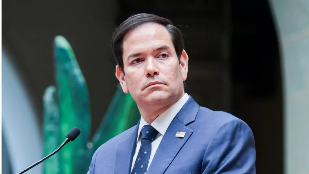 Secretary of State Marco Rubio speaks at a press conference during after meeting with President Bernardo Arevalo. Guatemala City^ Guatemala. 02-05-24