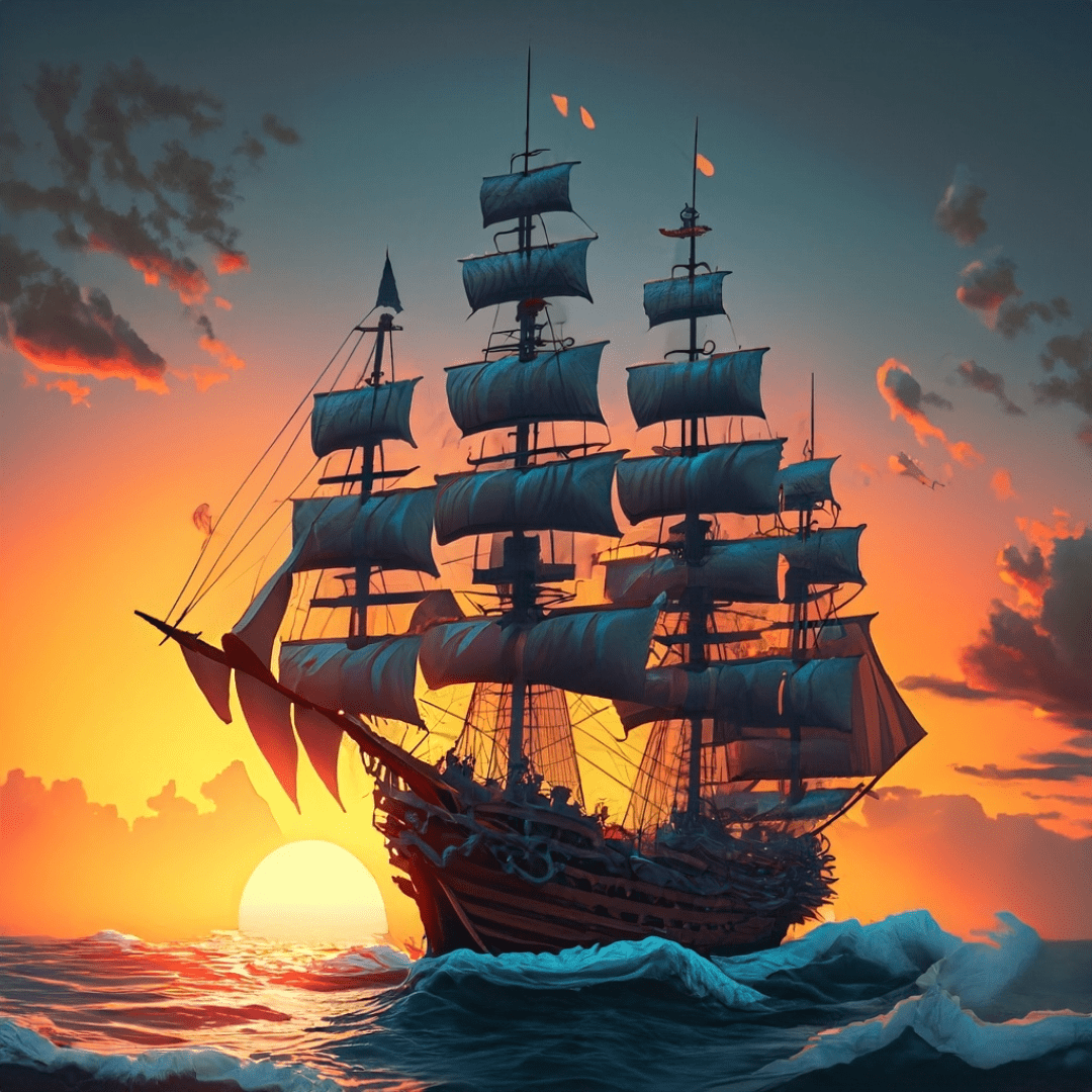 sailing-warship-with-a-sunset-adobe-express-ai