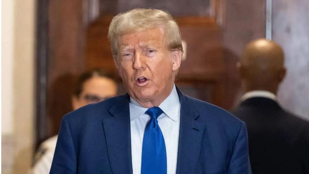 Former President Donald Trump at civil fraud trial at New York State Court on October 25^ 2023