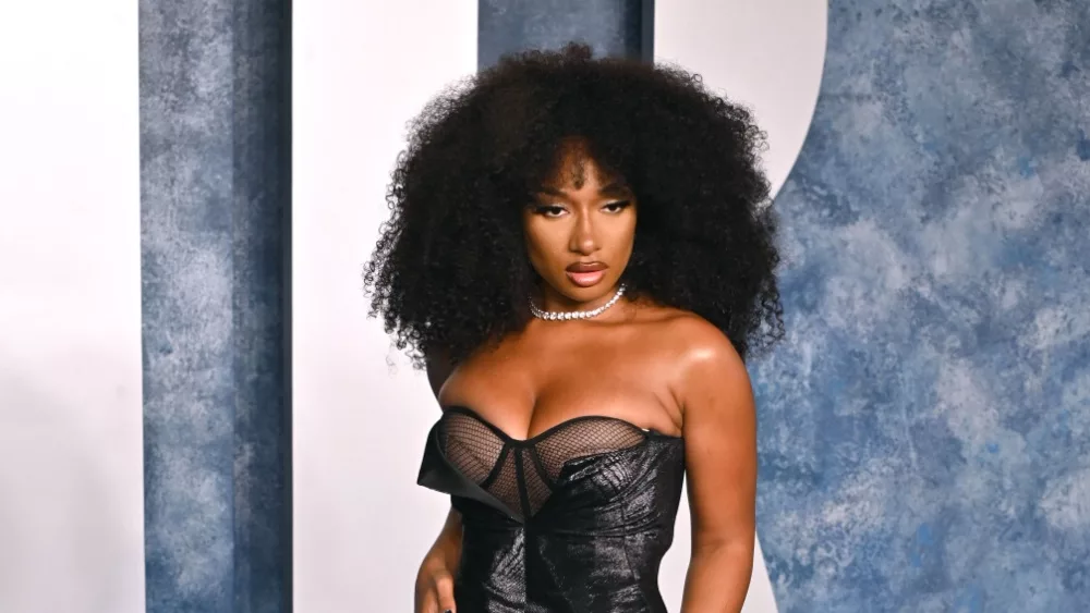 Megan Thee Stallion at the 2023 Vanity Fair Oscar Party at the Wallis Annenberg Center.