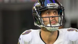 Ravens' kicker Justin Tucker at Atlanta Falcons Vs. Baltimore Ravens at the Mercedes Benz Stadium in Atlanta Georgia. December 2nd 2018