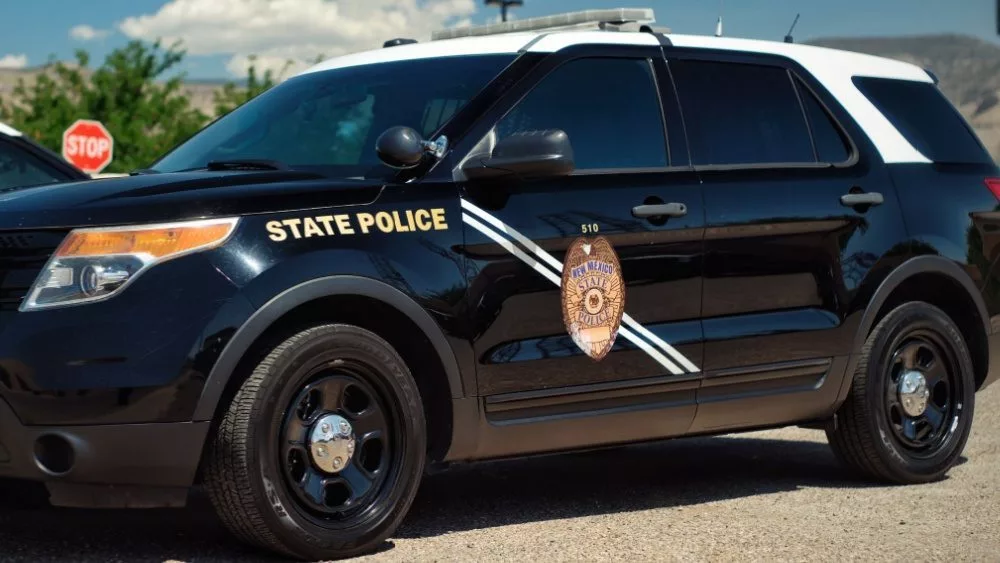 New Mexico State Police cruiser at New Mexico State Police station Alamogordo NM 88310. 18 June 2021