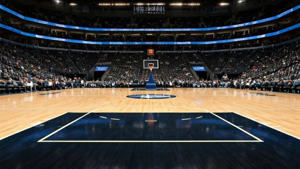 empty nba basketball court hd dynamic image court view