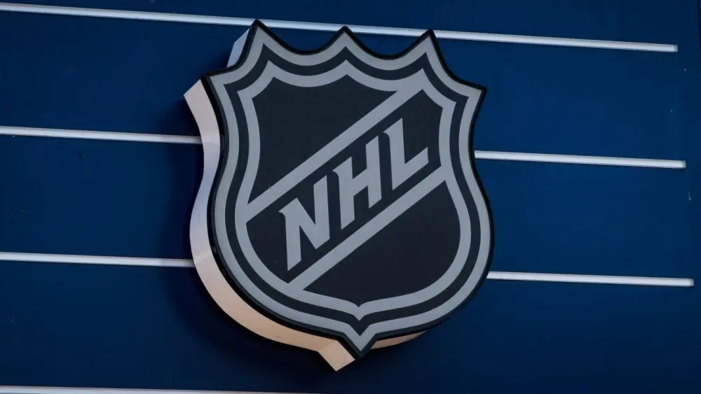 The NHL Logo is seen on the facade of a building. San Francisco^ CA - Sept 1 2025