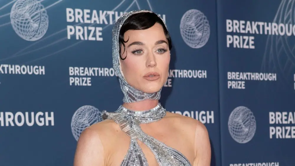 Katy Perry attends the 11th Annual Breakthrough Prize ceremony honoring scientists and their discoveries at the Barker Hanger in the Santa Monica Airport on April 5^ 2025 in Santa Monica^ CA.
