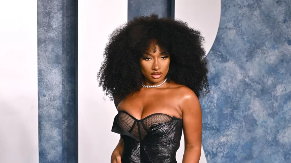Megan Thee Stallion at the 2023 Vanity Fair Oscar Party at the Wallis Annenberg Center. March 12^ 2023