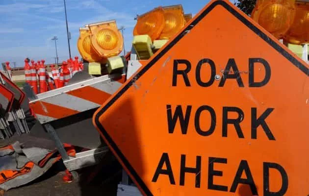 Road Work Ahead Sign