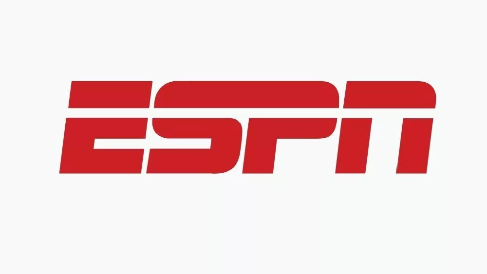 ESPN^ Popular editorial vector logo is printed on white paper.