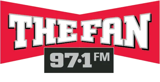 97.1 The Fan Main logo with white text