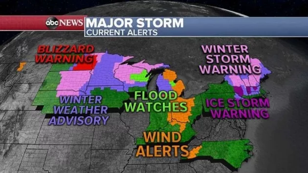Major storm bringing ice, snow and rain from Midwest to Northeast ...