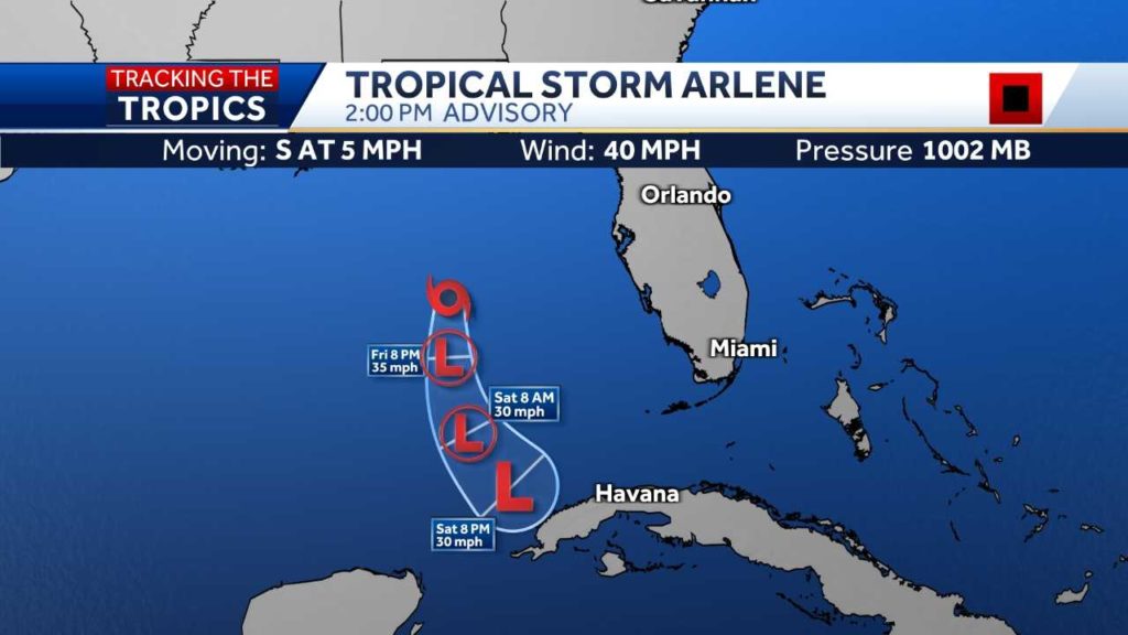 Tropical Storm Arlene forms in Gulf of Mexico | WBAL Baltimore News