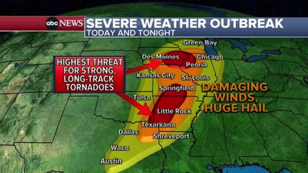 Iowa severe weather forecast shows tornadoes, wind, hail possible