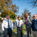 Commissioner Richard Worley and Baltimore Police Department on a community walk.