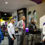 Commissioner Richard Worley and Baltimore Police Department at at Planet Fitness.