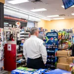 Commissioner Richard Worley at a convenience store.