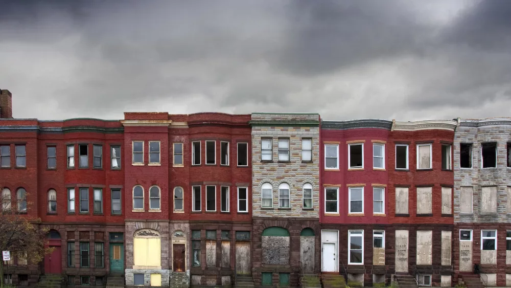 Group of vacant houses in Baltimore, Maryland. Housing