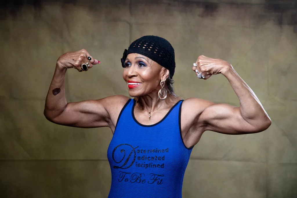 BALTIMORE, MD APRIL 16: Fitness phenomenon Mrs. Ernestine Shepherd, 82, photographed in her home in Baltimore, Maryland on April 16, 2019. (Photo by Marvin Joseph/The Washington Post via Getty Images)