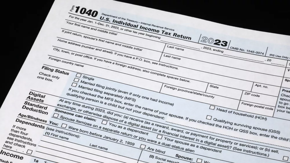 Treasury department document for income tax