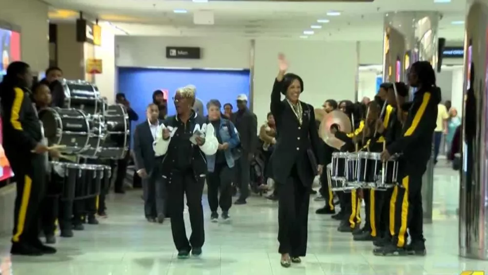 The Central Intercollegiate Athletic Association basketball tournament is less than a week away, and officials are arriving to fanfare. Baltimore-Washington International Thurgood Marshall Airport and Baltimore City leaders greeted CIAA commissioner Jacqie McWilliams-Parker with a pep rally upon her arrival. There to welcome her was BWI-Marshall CEO Ricky Smith, Bowie State University President Aminta Breaux, Visit Baltimore president and CEO Al Hutchinson and Bowie State's band and cheerleaders.