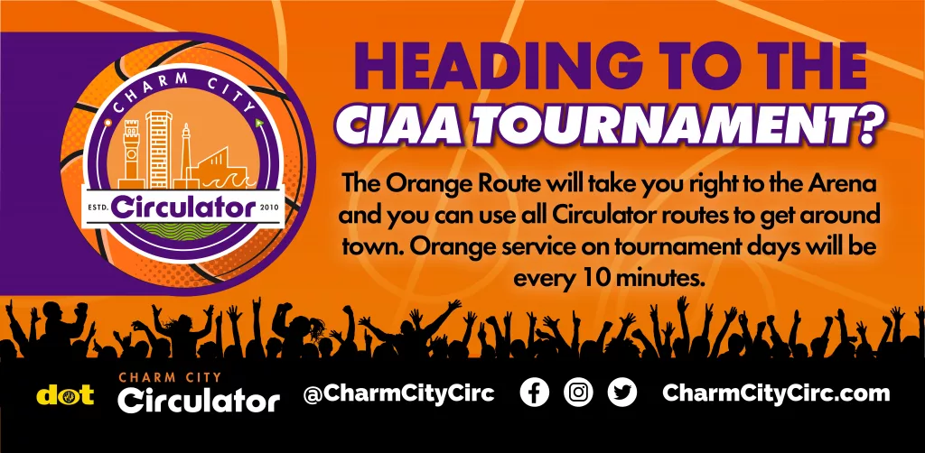 The Baltimore City Department of Transportation would like to advise motorists that heavy traffic conditions are expected in the downtown area next week for the CIAA Basketball Tournament being held at the CFG Bank Arena. Heavy traffic is expected in the downtown area Monday, February 26 through Sunday, March 3, 2024. Tournament games will be held throughout the week at various times each day, so motorists traveling downtown should plan for possible traffic congestion and delays. In addition to heavy traffic conditions, various traffic modifications (listed below) will be implemented in the vicinity of the CFG Arena throughout the week.