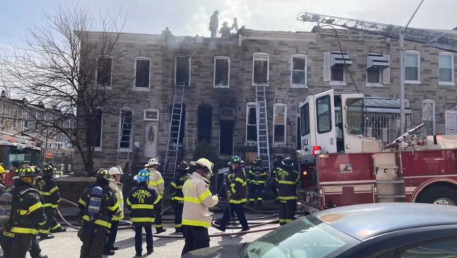 hollis street fire SOURCE: WBAL-TV\Lisa Robinson