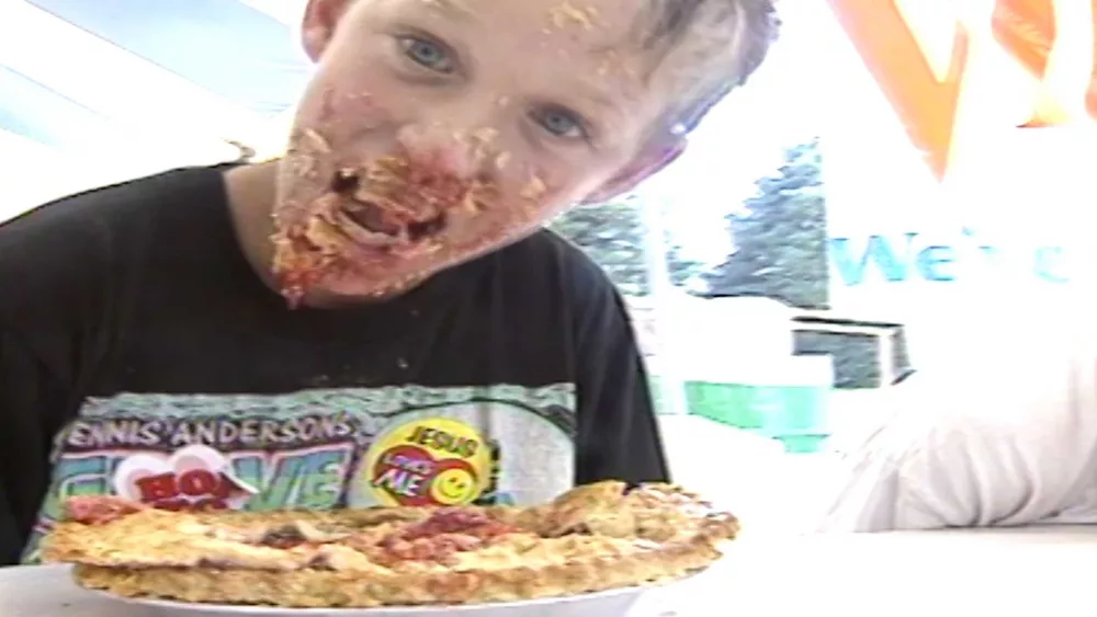 Contestants gathered in 1993 to see who would be the top gastronomic gladiator in a pie-eating contest.