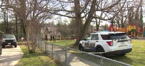 Baltimore police are investigating a body found near an elementary/middle school on Wednesday morning. Police said officers were called around 7:15 a.m. to the 4000 block of Alto Road, where they found a woman suffering from an apparent life-threatening gunshot wound. Paramedics took the 49-year-old woman to a hospital, where she died. Police said the area is near the Windsor Hills Elementary/Middle School, but the body was not found on school grounds. The area covered by crime scene tape did include the school's playground.