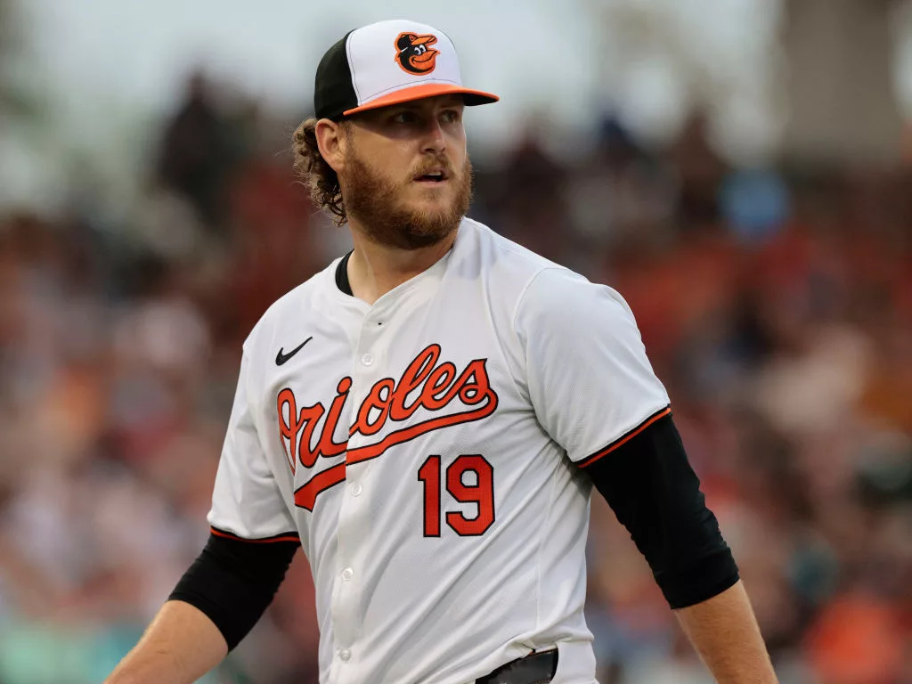 SARASOTA, FLORIDA - MARCH 13: Cole Irvin #19 of the Baltimore Orioles walks back to the dugout after pitching during a spring training game against the Atlanta Braves at Ed Smith Stadium on March 13, 2024 in Sarasota, Florida. The Braves defeated the Orioles 7-5. (Photo by Christopher Pasatieri/Getty Images)