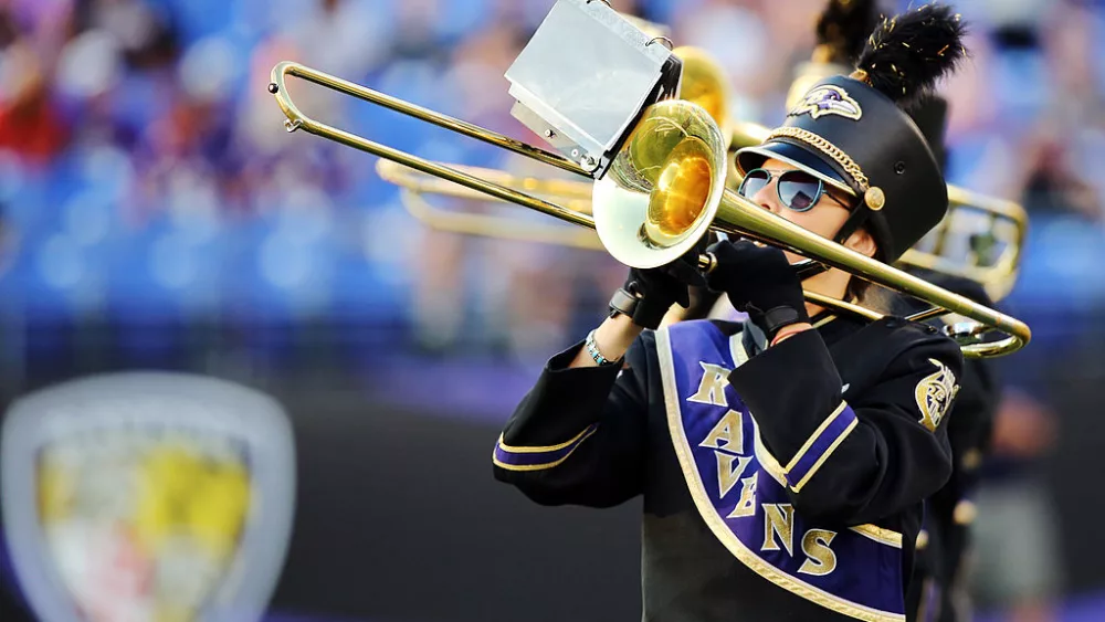 BALTIMORE, MD - AUGUST 15: The Baltimore Ravens marching band preforms during a preseason game between the Ravens and Atlanta Falcons at M&T Bank Stadium on August 15, 2013 in Baltimore, Maryland. (Photo by Rob Carr/Getty Images)